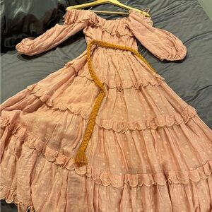 Zimmermann Off Shoulder Dotted Dress